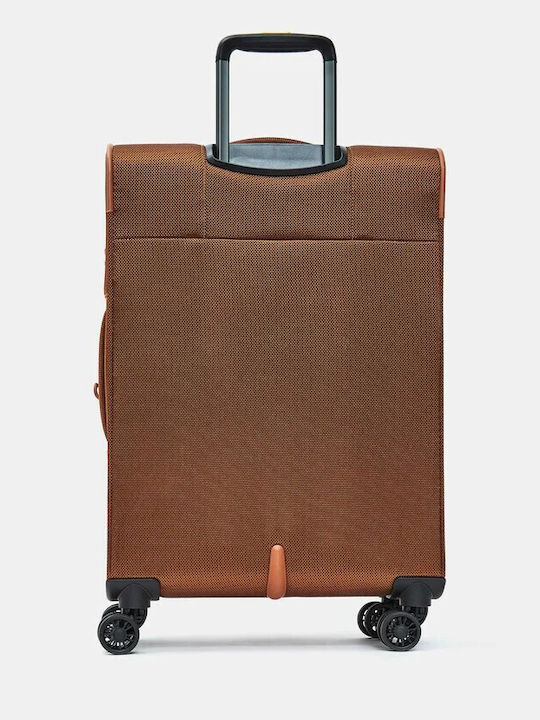 Mandarina Duck Zephyr Μεσαία Βαλίτσα Ταξιδίου Υφασμάτινη Κεραμιδί με 4 Ρόδες Ύψους 67εκ.