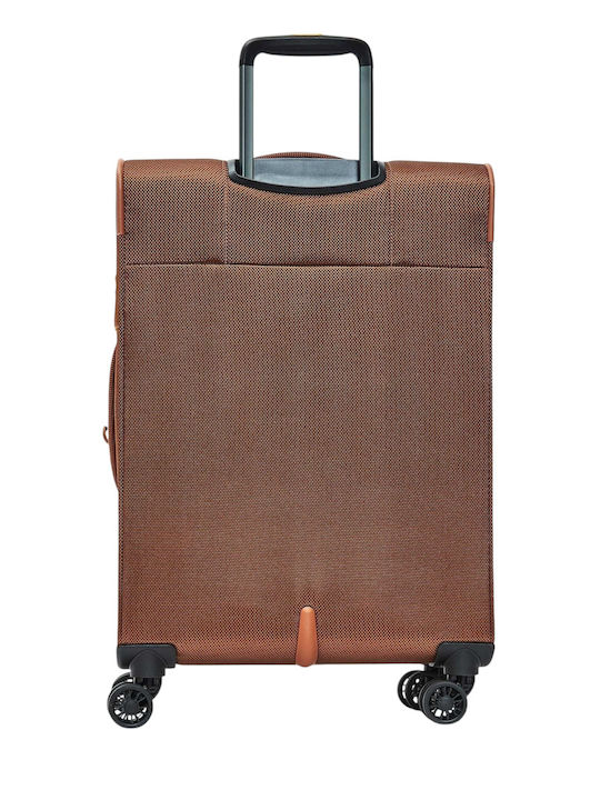 Mandarina Duck Zephyr Μεσαία Βαλίτσα Ταξιδίου Υφασμάτινη Κεραμιδί με 4 Ρόδες Ύψους 67εκ.