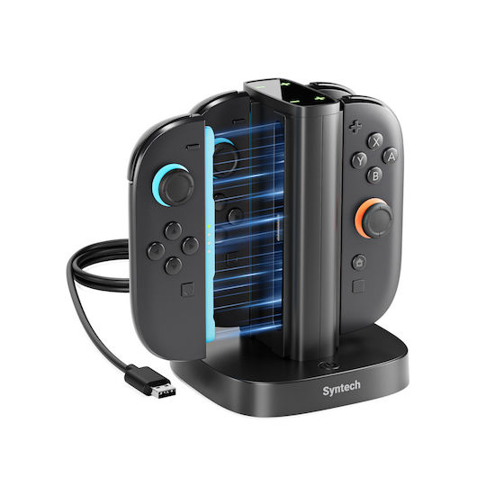 Σταθμός Φόρτισης Syntech Joy-con Nintendo Switch 2 Γρήγορος Φορτιστής 4 1 Led