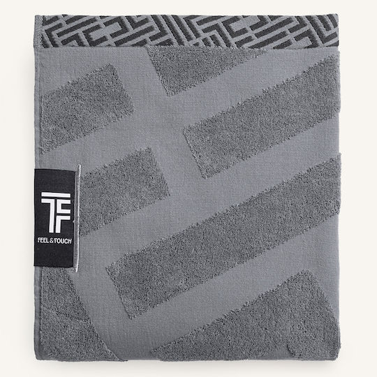 Feel & Touch Beach Towel Cotton Gray 190x90cm.