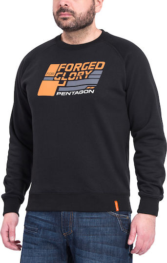 Pentagon Hawk Sweatshirt Fleece Forged For Glory Black
