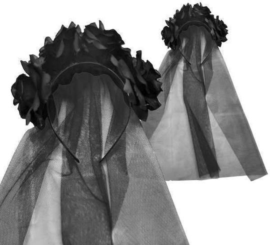 Blumen Karneval Stirnband Schwarz für Halloween 1Stück