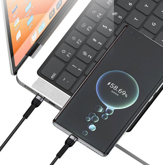 Recci USB към Type-C / Lightning Кабел 2.4Спецификация Черен 1.2м (RTC-T16)