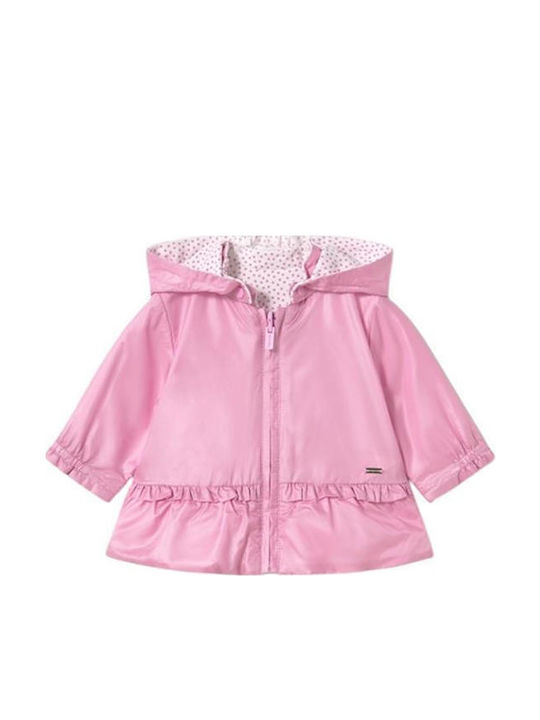 Kids' Casual Jacket Windproof Double Sided with Hood Pink
