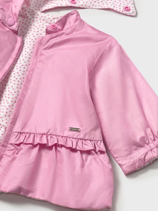 Kids' Casual Jacket Windproof Double Sided with Hood Pink