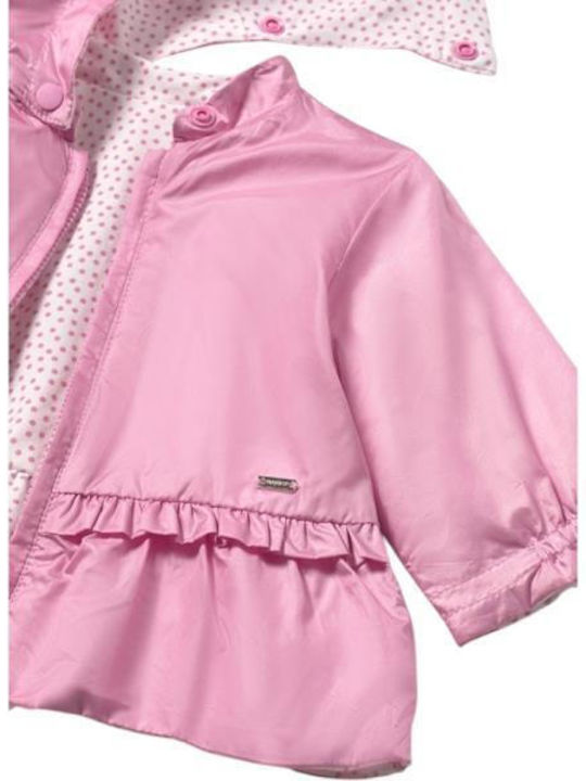 Kids' Casual Jacket Windproof Double Sided with Hood Pink