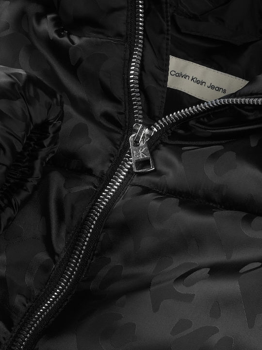 Kinder Steppjacke mit Kapuze Black