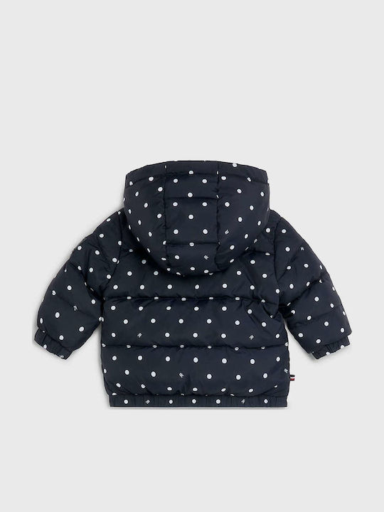 Kids' Quilted Jacket Short with Hood Navy Blue