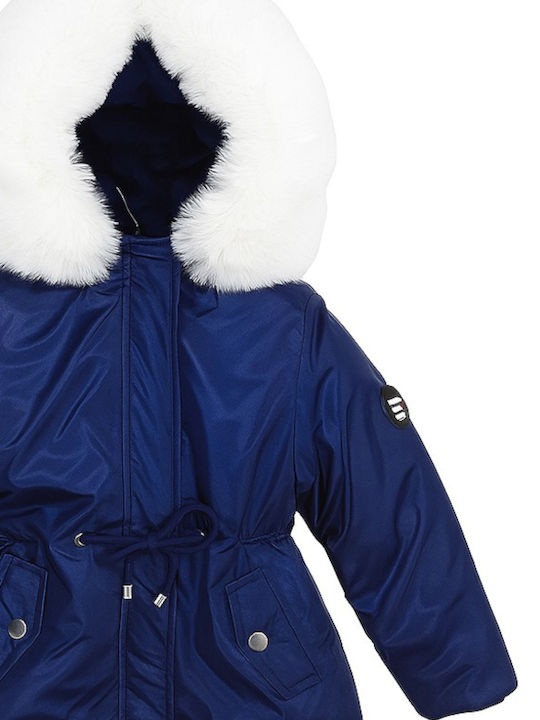 Kids Coats & Jackets Parka Short with Hooded Blue Electric