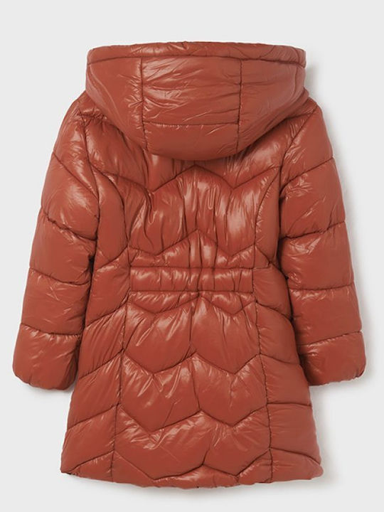 Kids' Parka Long with Hood Burgundy Ecofriends
