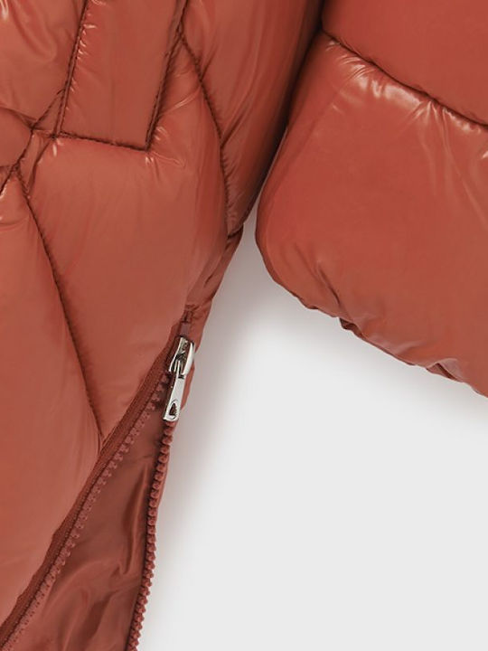 Kids' Parka Long with Hood Burgundy Ecofriends