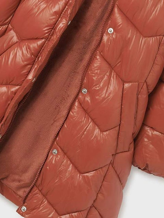 Kids' Parka Long with Hood Burgundy Ecofriends
