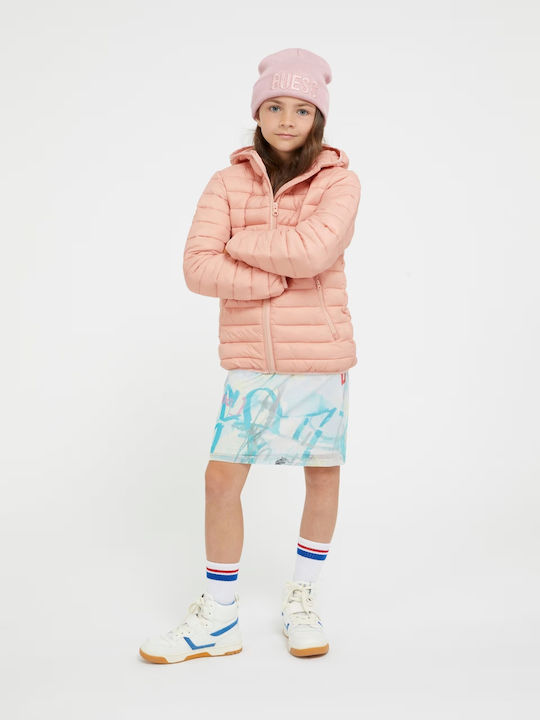 Kinder Steppjacke Kurz mit Kapuze Rosa