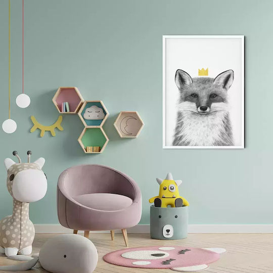 Kids Framed Wall Painting Queen Fox 30x40cm