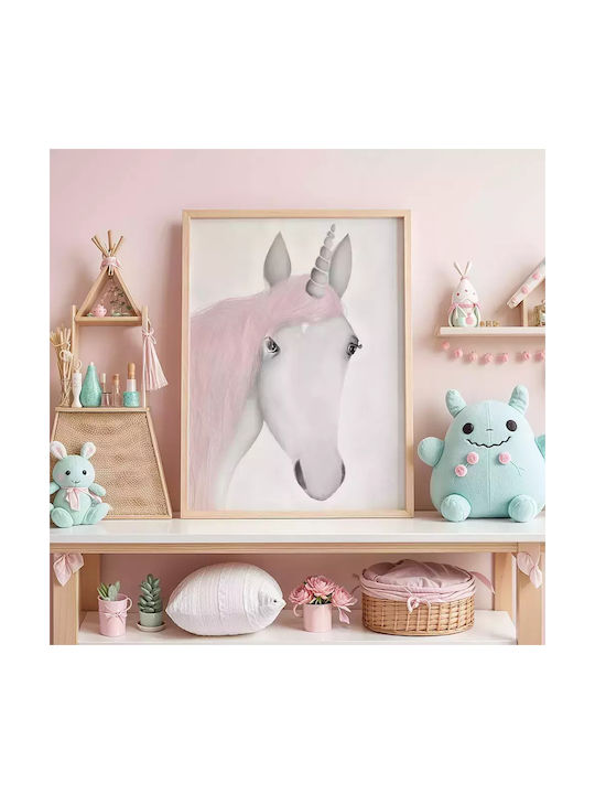 Παιδικό Κάδρο Unicorn από Ξύλο 30x40εκ.