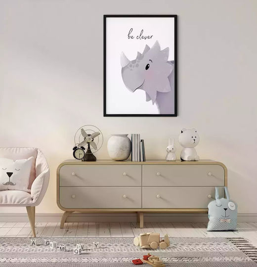 Παιδικό Κάδρο Με Δεινόσαυρο Be Clever από Ξύλο 21x30εκ.