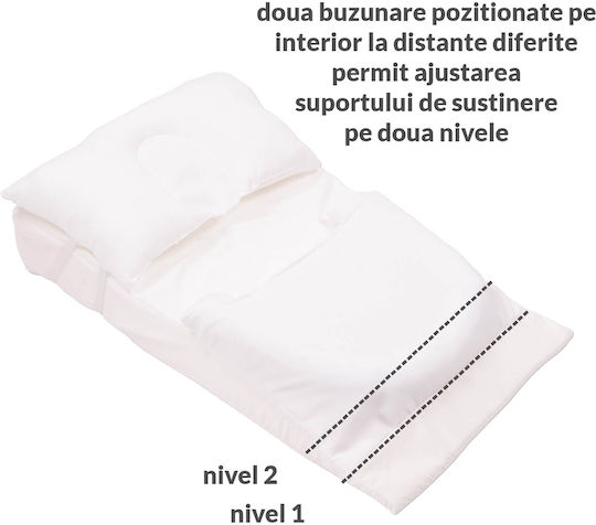 Kidizi Pernă pentru bebeluși pentru întoarcerea pe spate Alb 40x70buc