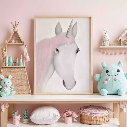 Kids Framed Wall Painting Unicorn 30x40cm