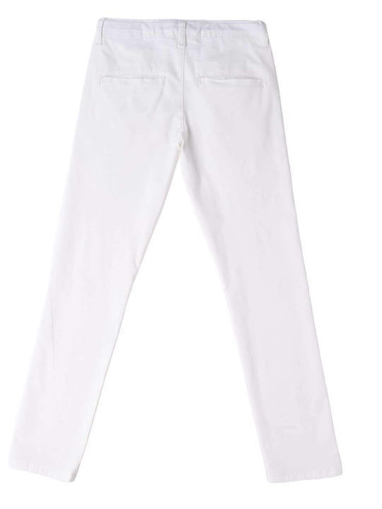 Kids' Chino Fabric Pants White