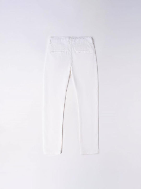 Kids' Chino Fabric Pants White