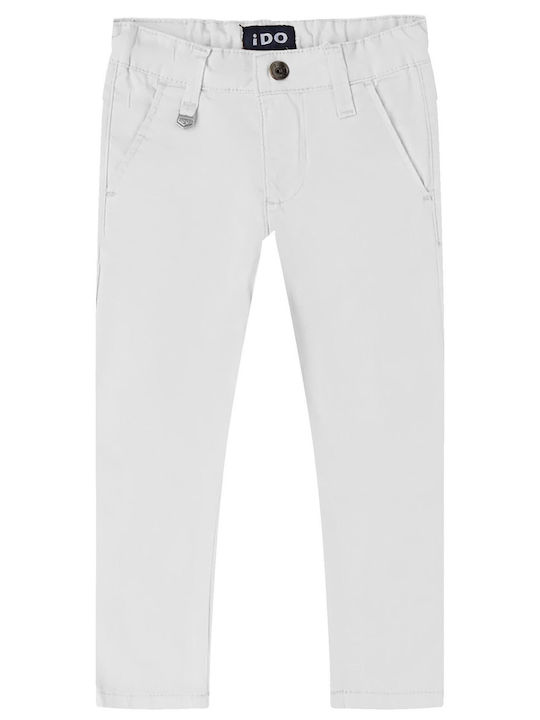 Kids' Chino Fabric Pants White