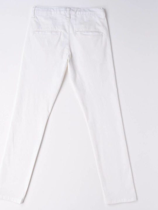 Kids' Chino Fabric Pants White