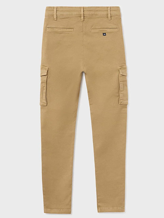 Pantaloni Cargo din Material Textil pentru Copii Tabac maro