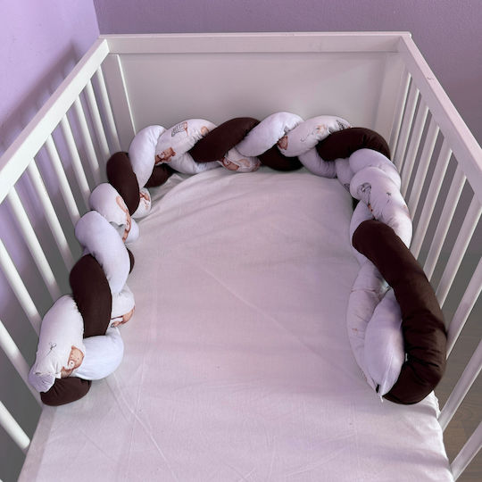 Crib Bumpers Braided Inside Brown, White