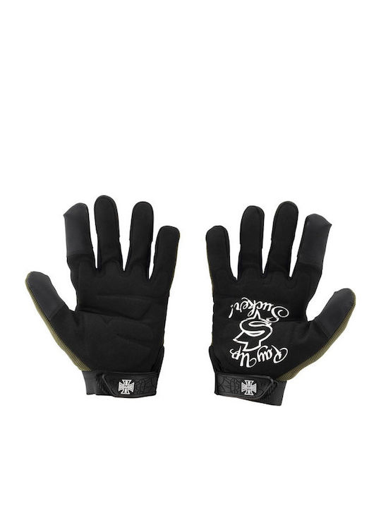 West Coast Choppers Pay Up Suckers Men's Gloves Olive / Black West Coast Choppers Pay Up Suckers Men's Gloves Olive / Black