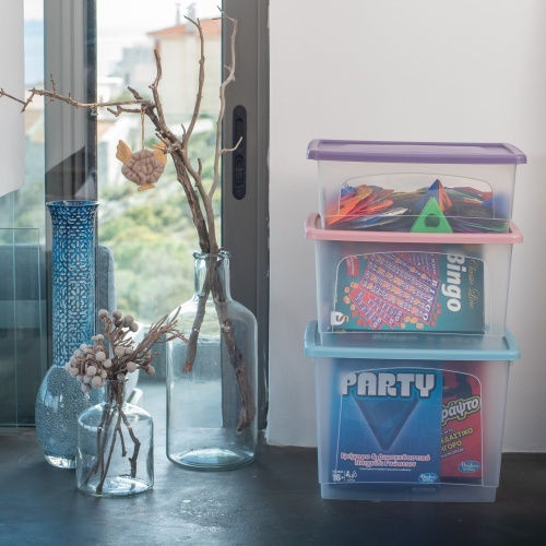 Viomes Plastic Storage Box with Wheels and Lid 39x30x28cm 1pcs