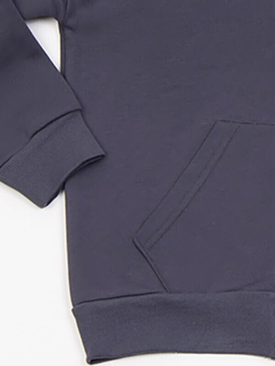 Kids Sweatshirt Cardigan Cotton with Hood Black