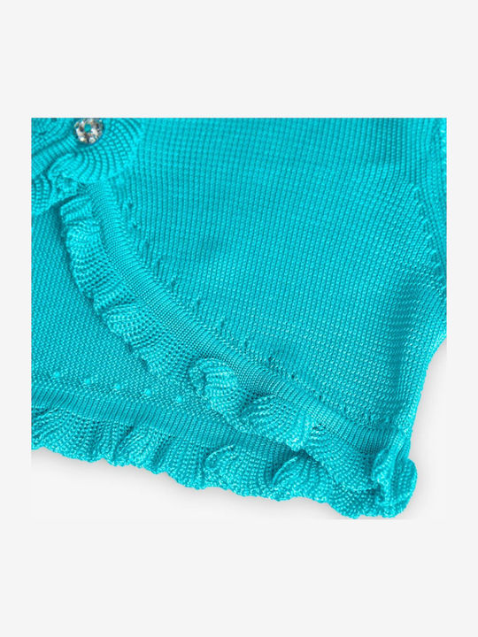 Kids Cardigan Knitted Turquoise