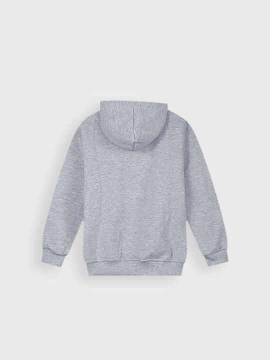 Kids Sweatshirt Cardigan With Hood And Pockets Grey