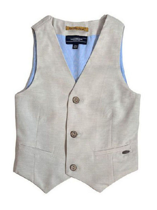 Kids Vest Cotton Beige