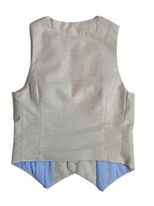 Kids Vest Cotton Beige