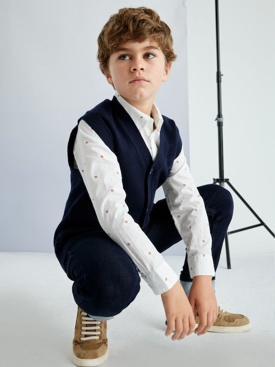 Kids Vest Cotton Navy Blue