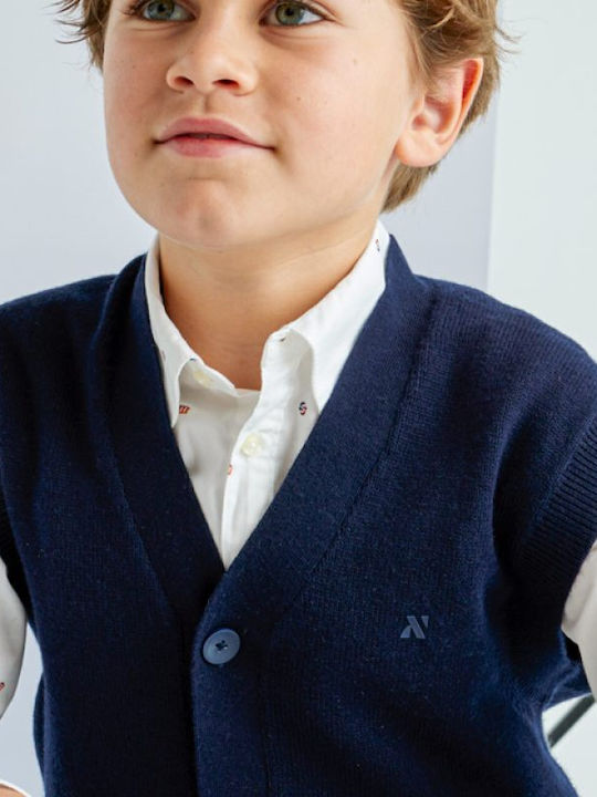 Kids Vest Cotton Navy Blue