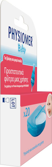 Physiomer Baby Protective Single Use Filters Ανταλλακτικά Ρινικού Αποφρακτήρα για Βρέφη και Παιδιά 20τμχ