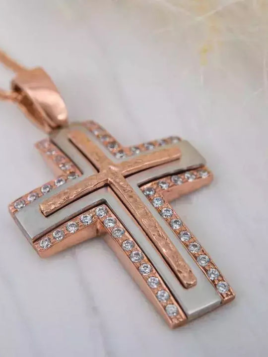 Damen Gold Kreuz 14K mit Kette
