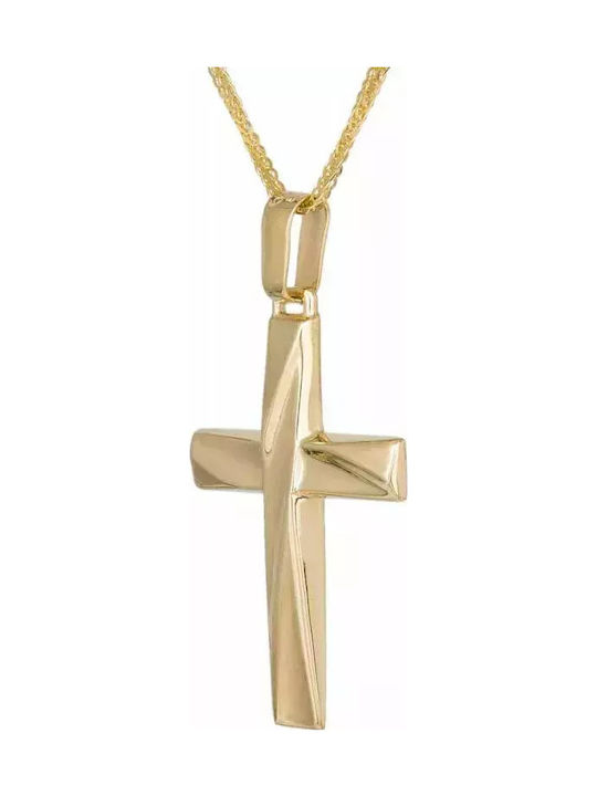 Men's Gold Cross 9K with Chain