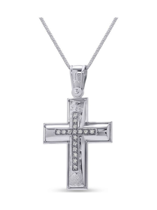 Anorado Damen Weißgold Kreuz 14K