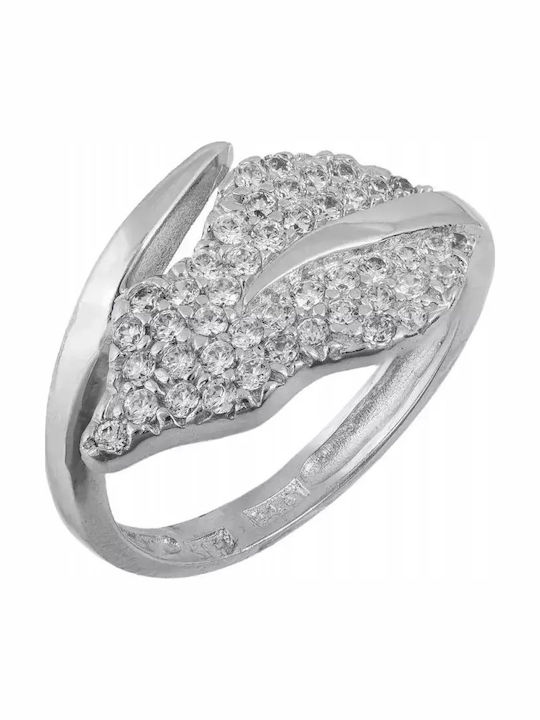 Damentagring Weißgold 14K