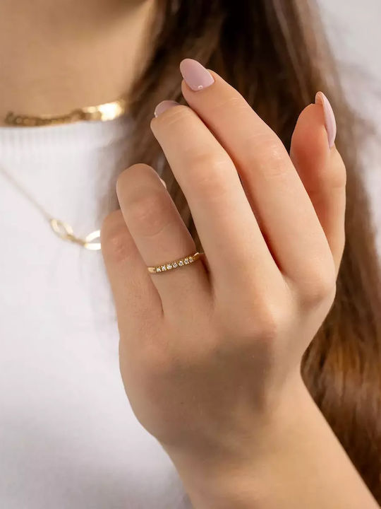 Damen Ring mit Diamant aus Gold 18K