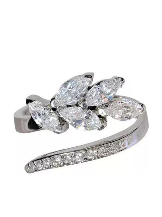 Ring with Zircon made of White gold 14K