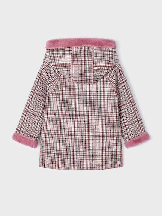 Kinder Mantel Kurz Beidseitig mit Kapuze Rosa