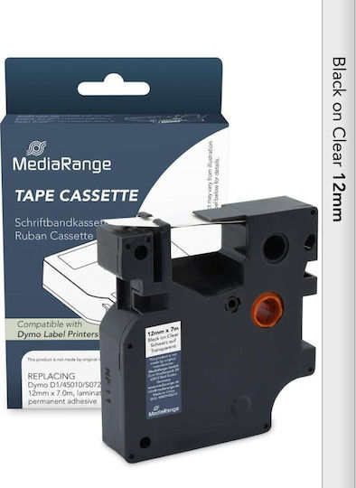 MediaRange Ταινία Ετικετογράφου 1m x 12mm σε Μαύρο Χρώμα Συμβατή με Dymo D1, Dymo Rhino/IND