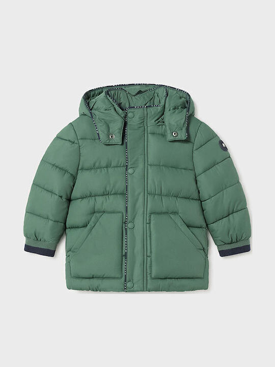 Daunen-Kinderjacke Kurz mit Futter & Kapuze Grün