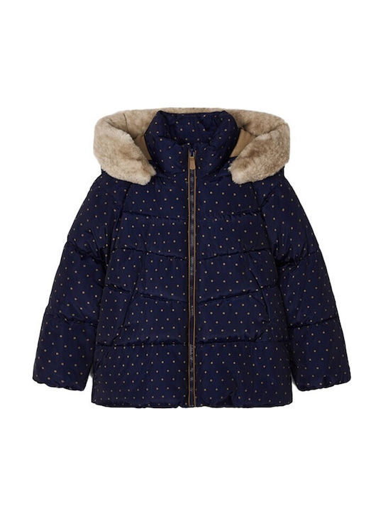 Kinder Freizeitjacke Kurz mit Kapuze Marineblau