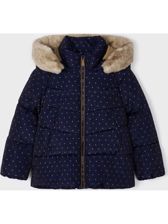 Kinder Freizeitjacke Kurz mit Kapuze Marineblau