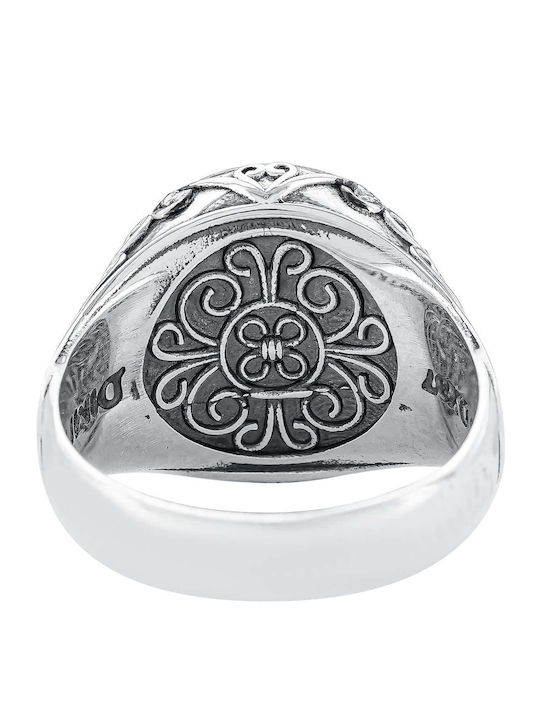 Dimitrios Exclusive Ring with Stones & Enamel made of Silver Gold Plated